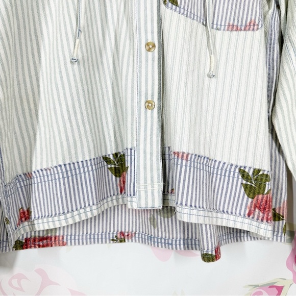 NEW Free People We The Free About To Slide Floral Button Down Shirt XS - Picture 6 of 13